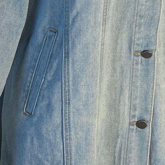 Chou Yatou NWT SZ XXL Blue Denim Midi Jacket Duster / Dress Western Boho Retro - Picture 6 of 12